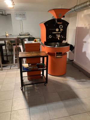 Basement roastery  at Corde Coffee  in Geneva
