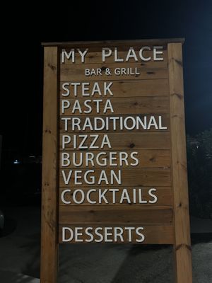 Menu  at My Place in Kos