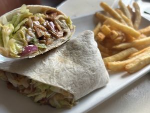 Wrap BBQ Jackfruit.- I’ve asked to add vegan cheese 😋  at Furley & Co in Hull