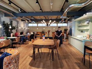 Upstairs seating at Tibits  in Zug