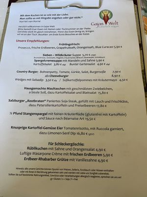 Menu   at Gajas Welt in Kaisersbach-ebni