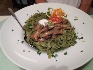 Tagliatelle mit frischen Pilzen at Gajas Welt in Kaisersbach-ebni