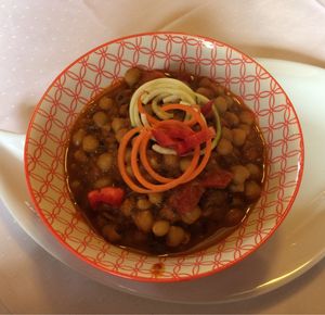 Chickpea-sweet potato stew at Gajas Welt in Kaisersbach-ebni