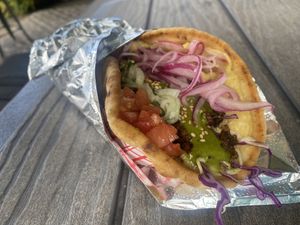 jackfruit gyro   at Tiki Tzatziki  in Hanalei