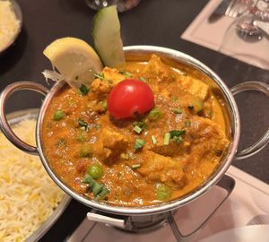 Tofu Palak with ricee  at Masala Indian Restaurant in Weil Am Rhein