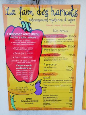 The menu! at La Faim Des Haricots in Blagnac