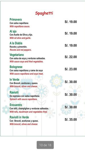 Todas las pastas es posible hacerlas vegano at El Encuentro - Santa Catalina in Cusco