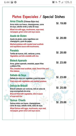 Saltado de soya,    arroz chaufa vegano sin huevo con tofu at El Encuentro - Santa Catalina in Cusco