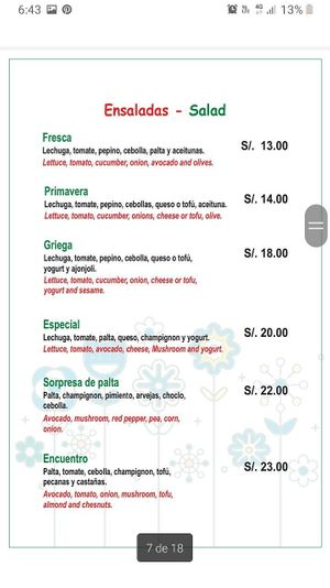 Puede elegir queso o tofu o cambiar por otro ingrediente at El Encuentro - Santa Catalina in Cusco