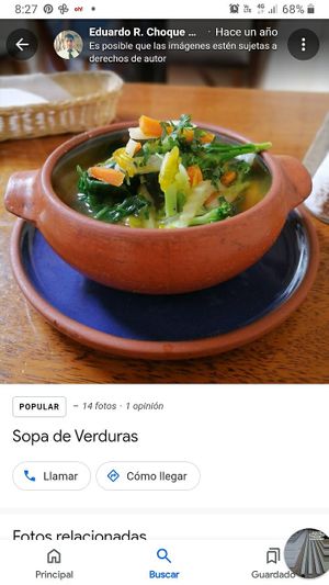 Sopa de verduras at El Encuentro - Santa Catalina in Cusco