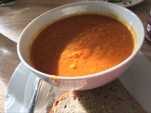 tomato & lentil soup at Goodies Berlin - Friedrichshain in Berlin