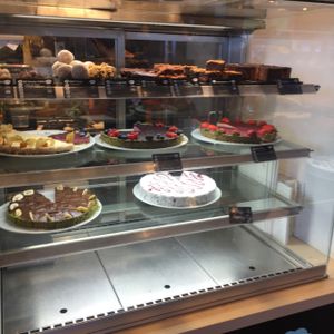 cabinet full of raw deserts  at Goodies Berlin - Friedrichshain in Berlin