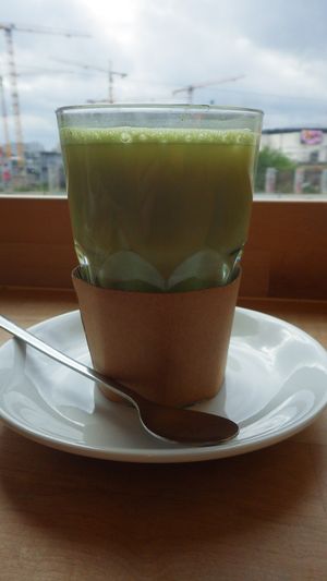 Green matcha tea at Goodies Berlin - Friedrichshain in Berlin