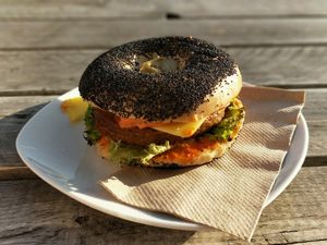bagel burger at Goodies Berlin - Friedrichshain in Berlin
