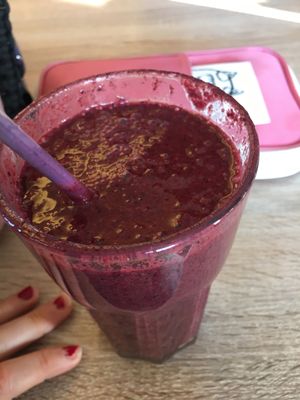 Berry banana smoothie? Cant remember name. Best smoothie ever  at Goodies Berlin - Friedrichshain in Berlin
