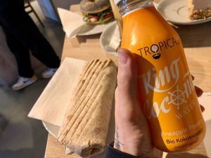 wrap of the week & pineapple / coconut water at Goodies Berlin - Friedrichshain in Berlin