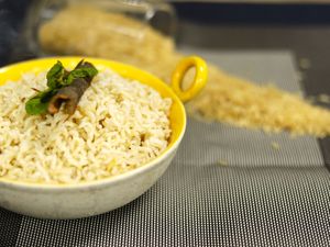 Steamed fragrant brown rice served as a side for our india curries at The Gratitude Kitchen - Cloud Kitchen in Mumbai
