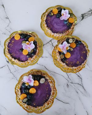Blueberry Earl Grey Tea Coconut Tarts *Vegan/GF at The Edible Journey in Port Stanley