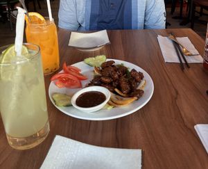 Shaking mushroom 😋plus homemade fresh fruit drinks 🍹   at Thanh Thanh Cafe in San Francisco