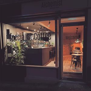 Front of store at Alchemist Coffee Bar in Greenock
