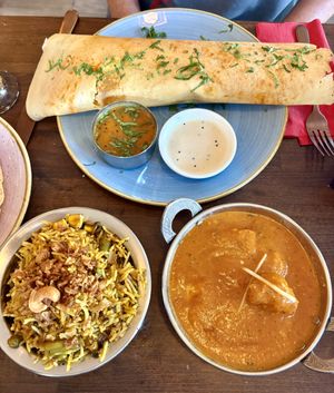 Masala Dosa, Chick n butter masala, vegetable biryani rice  at Namaste Village - Oxford in Oxford