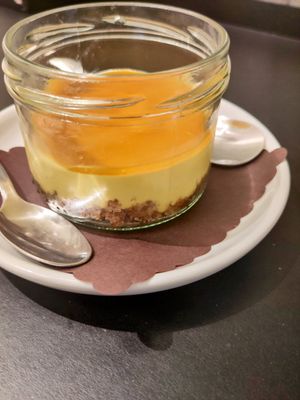 Mango vegan cheesecake at Cortese in Florence