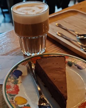 Chocolate Cherry cake at De Koffieschenkerij in Amsterdam