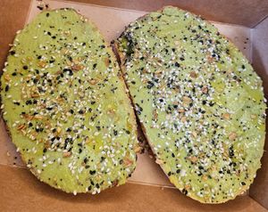 Avocado toast (specify no butter to make it vegan) at Drink Coffee Do Stuff in South Lake Tahoe