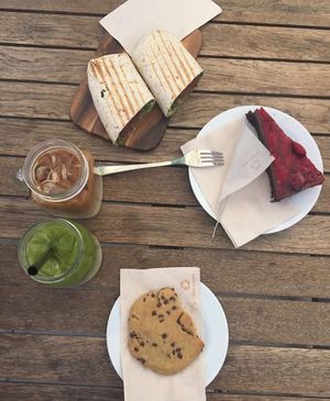 Wrap, iced coffee, cookie, & cake at Goodies Berlin - Schlachtensee in Berlin