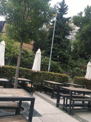 the sitting at the outside  at Goodies Berlin - Schlachtensee in Berlin