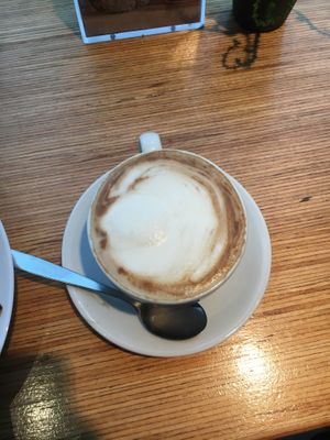 Cappuccino with soy milk at Goodies Berlin - Schlachtensee in Berlin