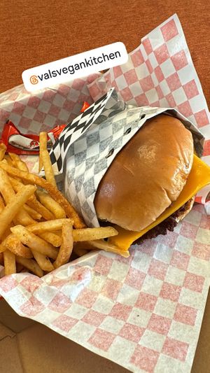 The dirty burgerr  at Val's Vegan Kitchen in San Diego