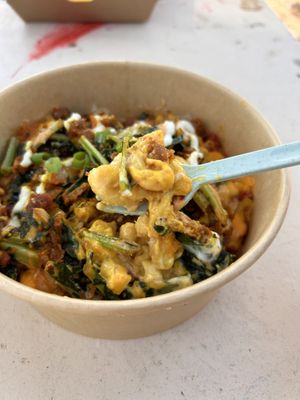 Sausage, Kale & Mushroom Mac & Cheesee  at Val's Vegan Kitchen in San Diego