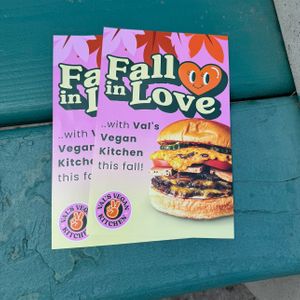 old but cute flyers from a few months ago!    at Val's Vegan Kitchen in San Diego