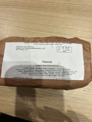 Focaccia 12,50€  at Elias Coffee Shop in Vienna
