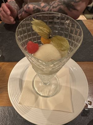 pear sorbett  at CasaMia Ristorante Pizzeria in Zermatt
