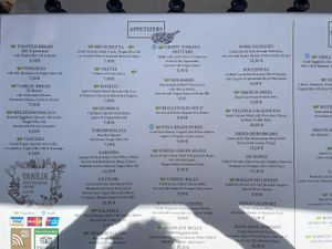 A few tweaks to most of the veggie starters and they’re suitable!   at Vanilia in Santorini