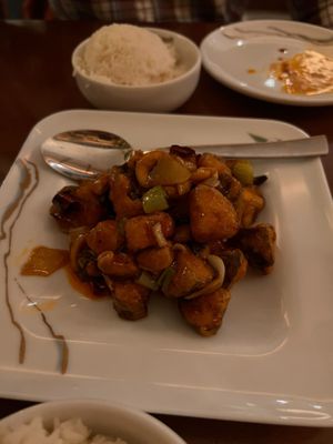 gong bao king o'ster mushrooms (#24) at Tofu Vegan - Charlotte in London
