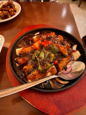 fried tofu in black bean sauce (#19) at Tofu Vegan - Charlotte in London
