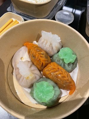 Dim sum assortment  at Tofu Vegan - Charlotte in London