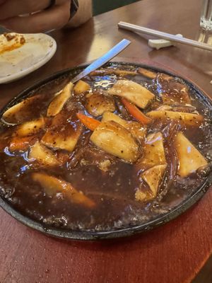 Mushroom with pepper saucee  at Tofu Vegan - Charlotte in London