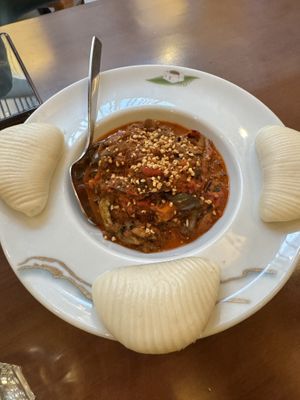 Smoked aubergine   at Tofu Vegan - Charlotte in London