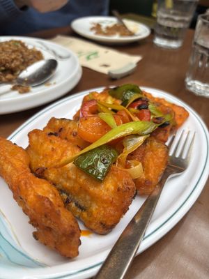 Twice cooked ‘fish’ - you HAVE to try this (although some will find it’s almost too realistic !  at Tofu Vegan - Charlotte in London