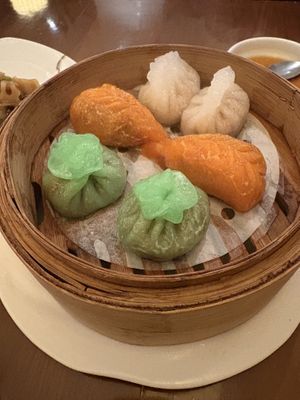 Mix of dim sum  at Tofu Vegan - Charlotte in London