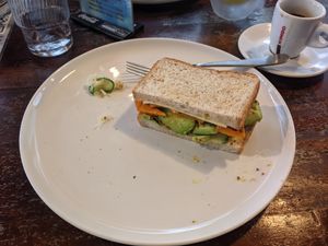 Pumpkin avocado sandwich with mustard and cheese at Sunny Coral  in Tokashiki