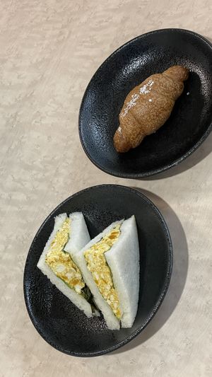 Egg mayo sandwich & salt bread roll  at MERCY Vegan Factory - Kyoto Station in Kyoto