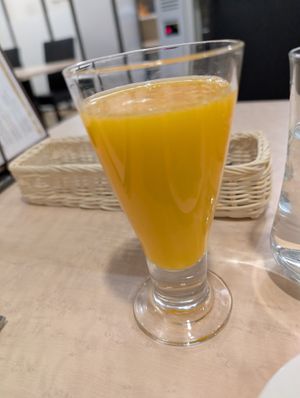 Fresh Orange Juice at MERCY Vegan Factory - Kyoto Station in Kyoto