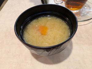 Miso Soup - Lunch at MERCY Vegan Factory - Kyoto Station in Kyoto