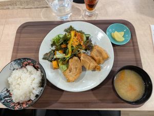 Deep-fried Kurumafu Set at MERCY Vegan Factory - Kyoto Station in Kyoto