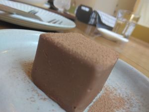 raw chocolate with a little alcohol at Hanoen Herbshop & Soup Cafe in Saitama